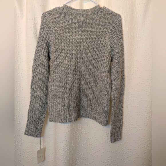 Wool Blend Grey White ‎ Heathered Knit Pullover Sweater Women's XS NWT A New Day - Picture 4 of 7